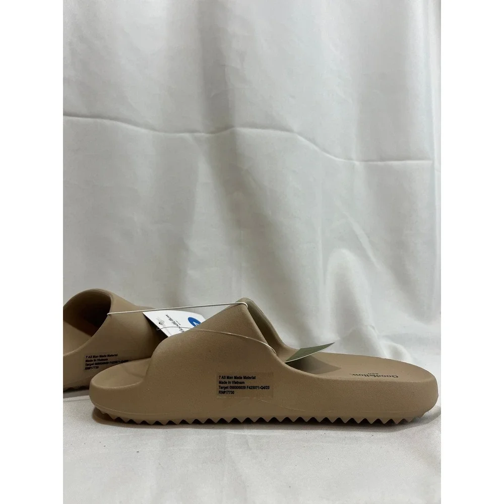 Goodfellow & Co Mens Tan‎ Beige Slide Sandals Contoured Footbed Size 7 NEW